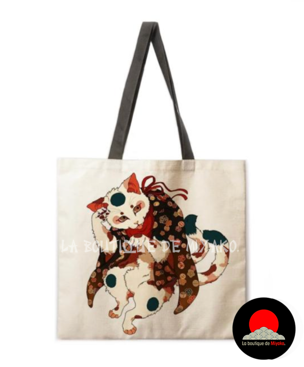 Tote bag motifs Ukiyo-e-renard-kitsune-la-boutique-de-miyako
